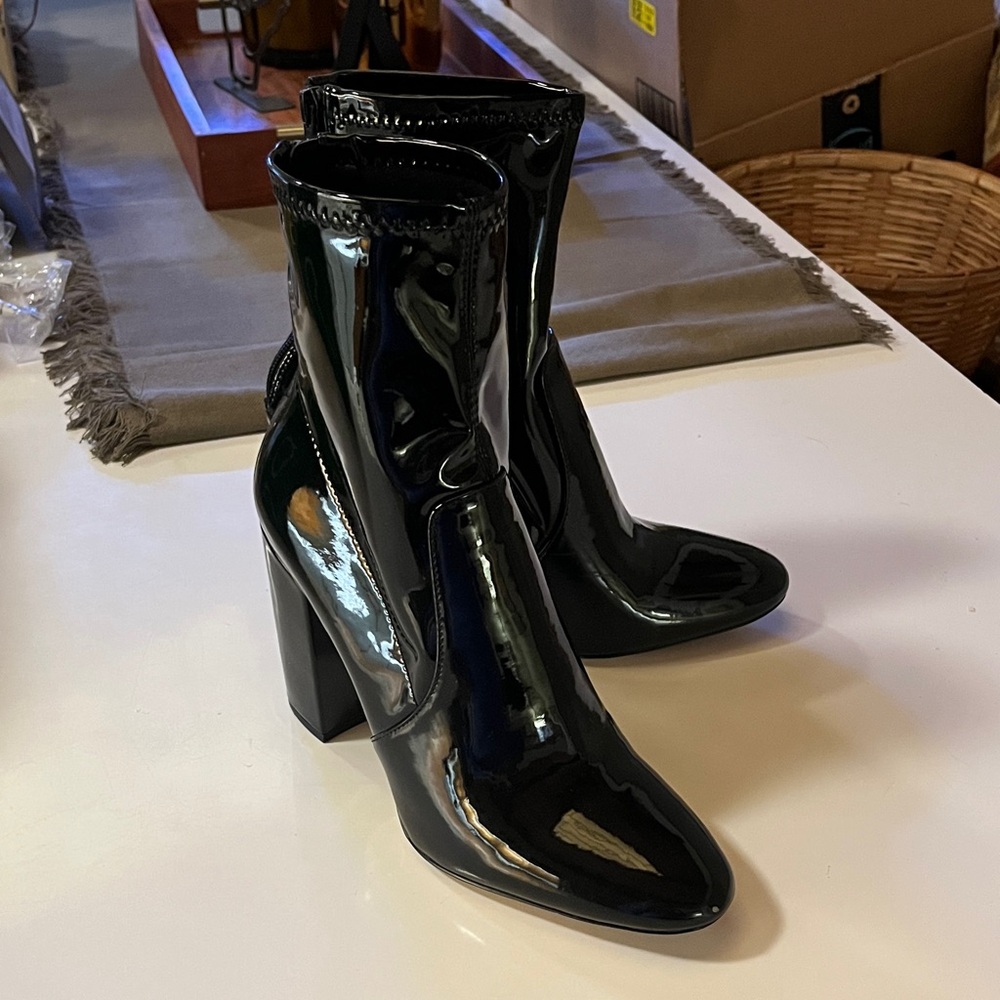 Aldo Black glossy Heeled Boots